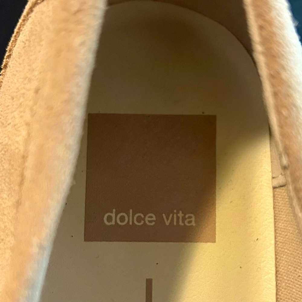 Dolce Vita Elias Tan Suede Leather Lug Sole Loafers Womens 8.5 Platform Shoes - Picture 12 of 12